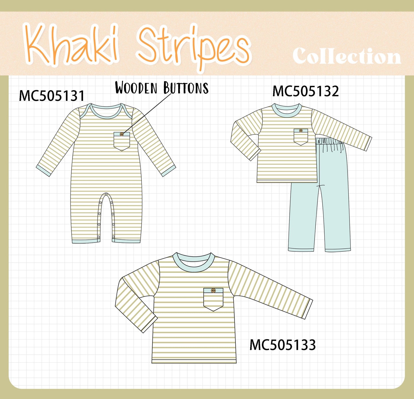 PO56 Khaki Stripe Collection