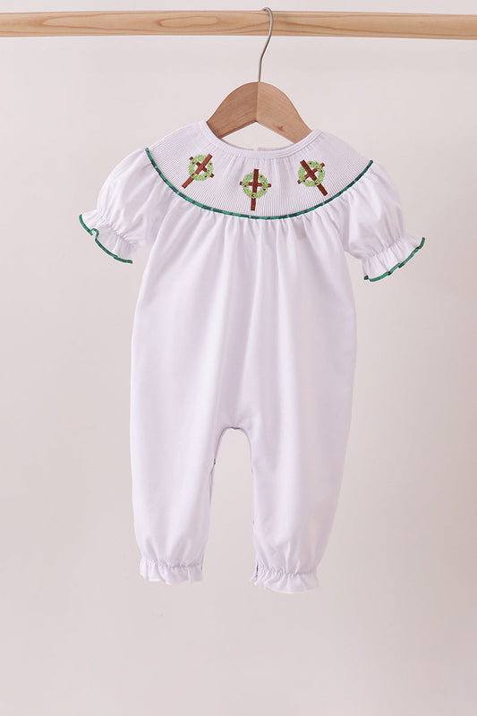 Pre Order - White Smocked Romper