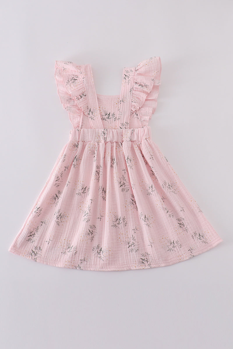 Pink Floral Ruffle Dress