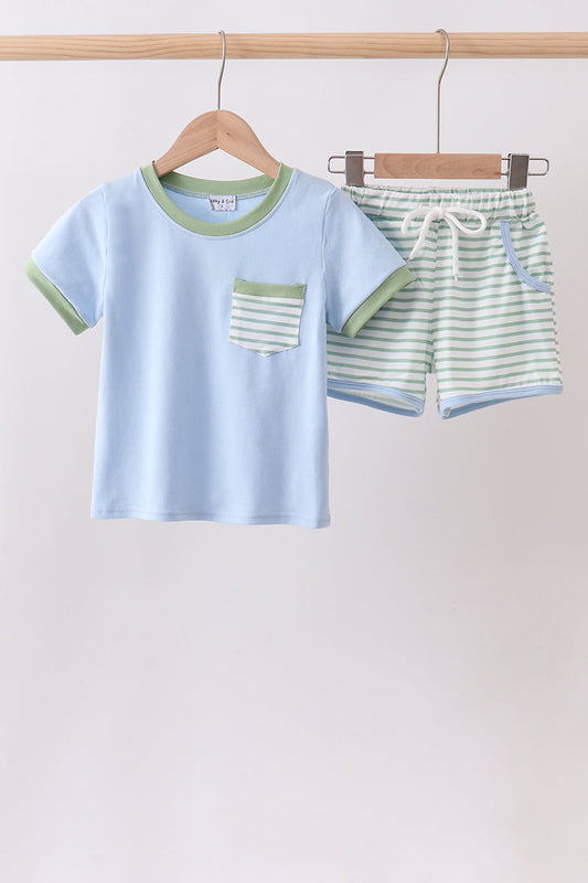 The Mint & Blue Short Set